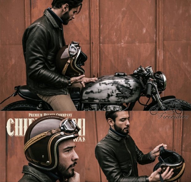 Adult Motorcycle Helmet CHIEF 34 Half Helmet DOT Certified
