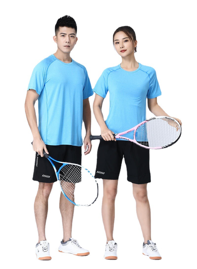 Nueva ropa de secado rápido camiseta de mangas cortas de verano elástico transpirable ropa deportiva de correr al aire libre seco rápido cuello redondo