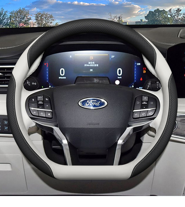 2025 Ford Explorer Steering Wheel Cover Kunlun Crossing Edition Interior Decoration Modification Accessories Sweat-Absorbent Handle Cover