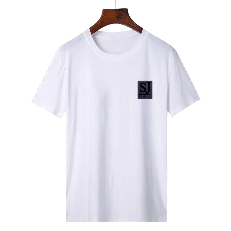 Camiseta de manga corta de los hombres camisa de fondo de media manga suelta de los hombres cuello redondo versátil camiseta pareja juvenil mismo estilo puesto de suministro