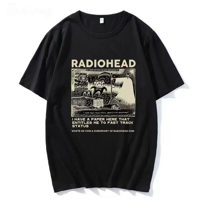 Ретро футболка Radiohead модная хлопковая мужская футболка с коротким рукавом рок-группа camisetas мужская 9576