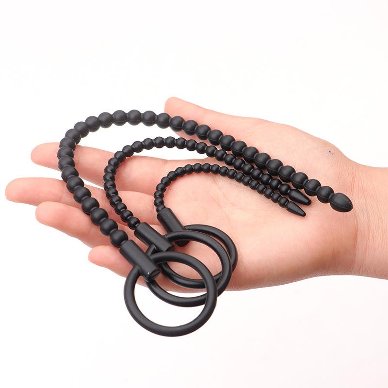 Silicone Urethra Beads Sound Stick with Pull Ring, Large Size Male Training Toy — detail image 7