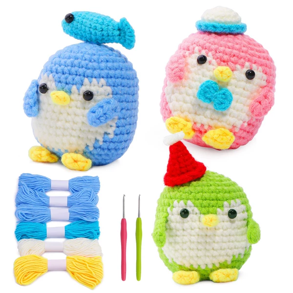 Four-color penguin-blue powder green three combinations