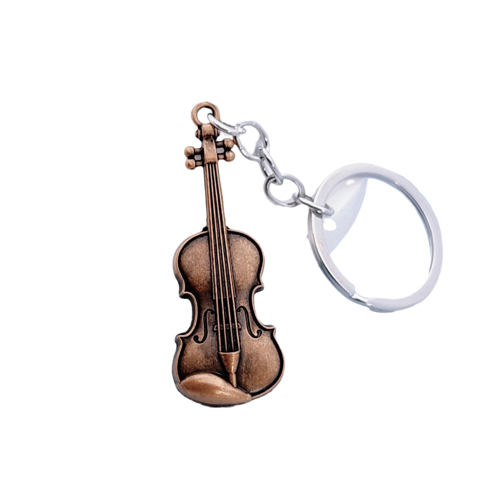 Vintage gitara a husle kovový prívesok na kľúče darček_voghion.com