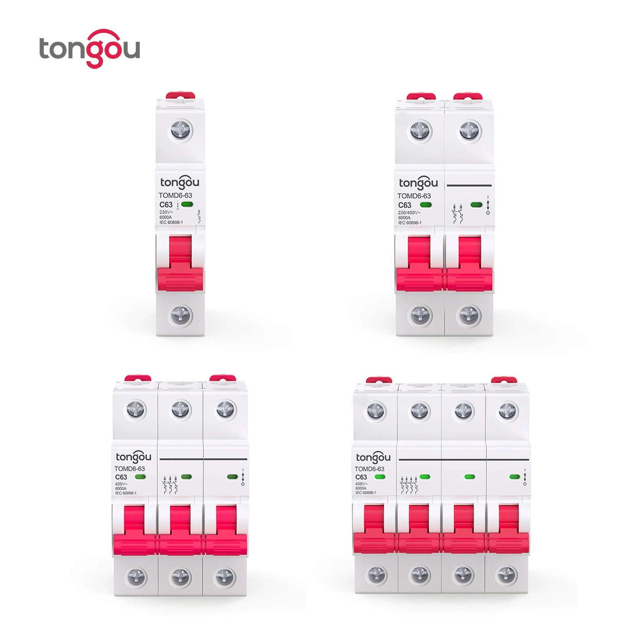 Миниатюрный автоматический выключатель AC 1P2P3P4P63A, защита от короткого замыкания, микровыключатель MCB, трансграничная торговля
