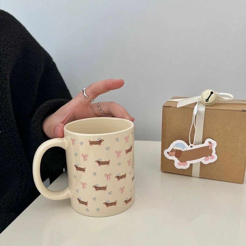 ネットセレブのかわいいダックスフント子犬マグカップ風高価値家庭用ウォーターカップビジネス個人ギフトお土産|undefined