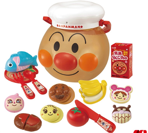 日本のアンパンマンのおもちゃの小さい医者のカラーボールの掃除機のショッピングカートの弁当箱の子供のままごとのおもちゃ