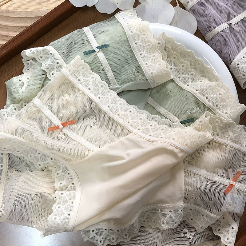 Плотные хлопковые брюки с кружевами, нижнее белье, брюки, средней посадки, большая размерная линейка