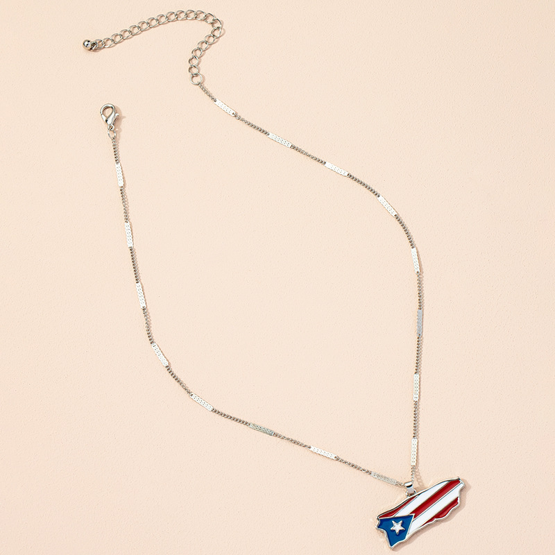 Korea retro fashion flag pendant necklace wholesale nihaojewelry