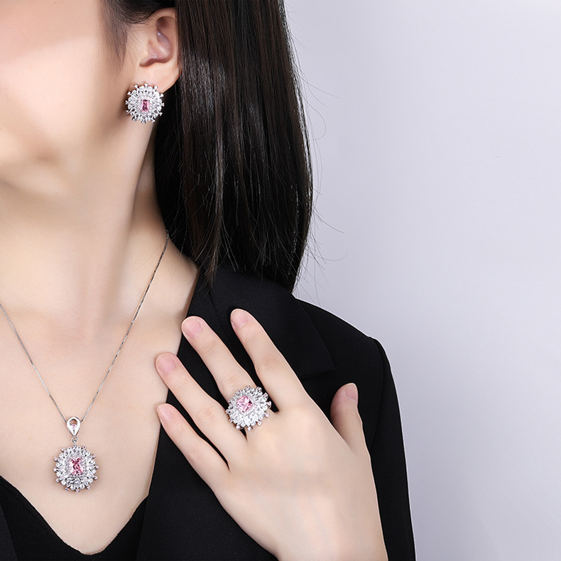 Lady Geometric Copper Gold Plated Rhinestones Rings 1 Piece