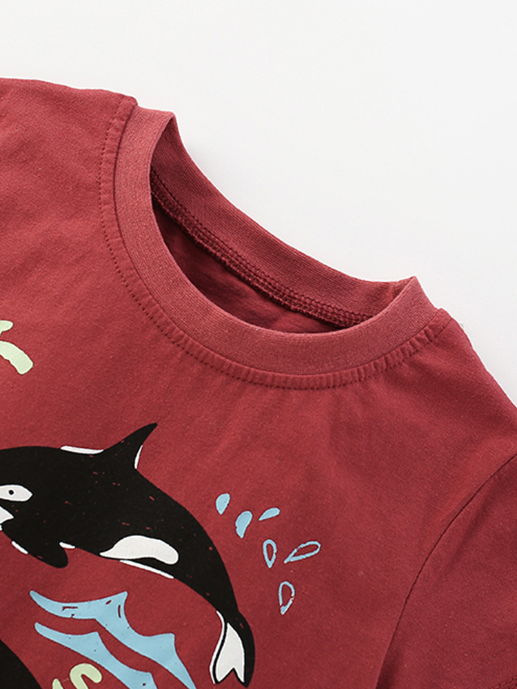 Traje para niños malwee transfronterizo nueva camiseta de cuello redondo traje de dos piezas de verano para niños pequeños y medianos europeos y americanos