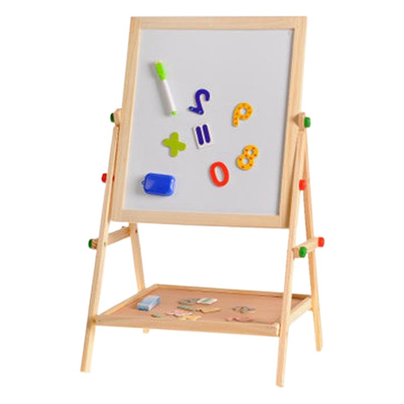 Tablero de dibujo multifuncional dos en uno para niños tablero de escritura de dibujo magnético tablero de dibujo de madera al por mayor