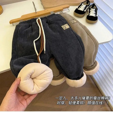 儿童裤子男童加绒加厚一条过冬24年冬季新款宝宝棉裤中小童保暖裤