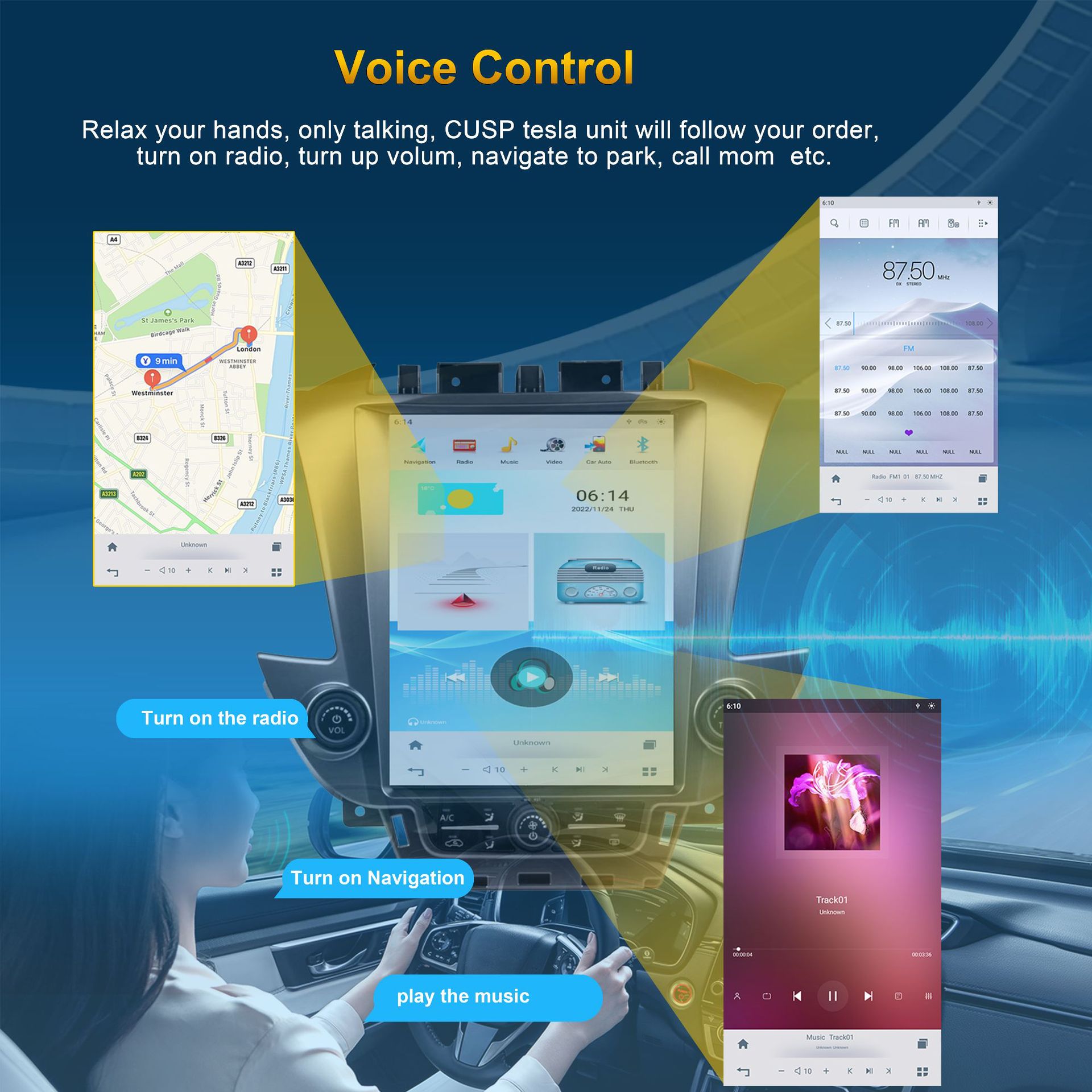 Gmc Yukon 2014- Car Audio and Video Intelligent Navigator Car Gps Android Navigation