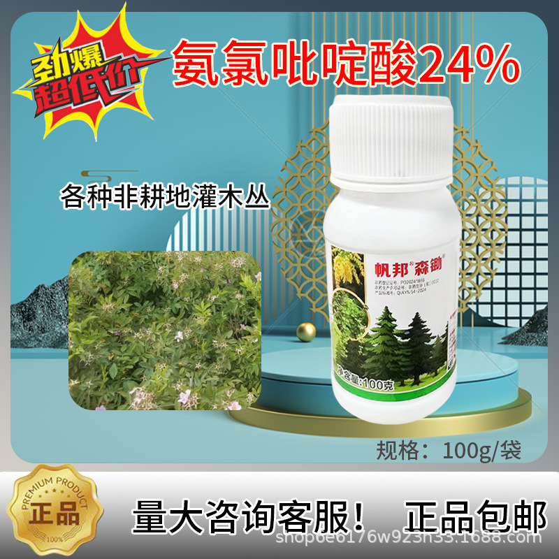整箱批发帆邦森锄24%氨氯吡啶酸 非耕地农用灌木专用烂根除草剂