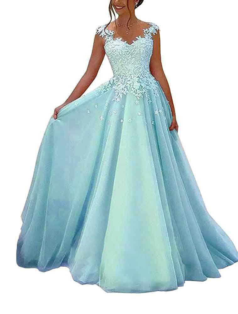 Nuevo vestido de noche con tirantes transfronterizo, gasa de encaje, fiesta de cumpleaños, vestido largo con temperamento, vestido de compromiso nupcial