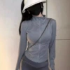 Stand collar gray ice silk version
