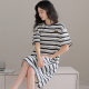 New Summer Pure Cotton Pajamas Women's Fashionable Korean-style Mid-length Short-sleeved Nightdress Casual Pure Cotton Home Clothes Dress
