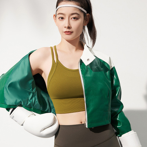 Fake two-piece shockproof high-intensity outer wear running fitness bra sports bra wholesale lulu thin yoga vest