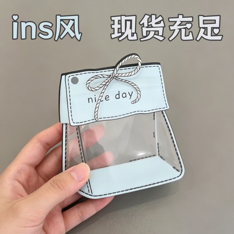 可爱吧唧塑料袋收纳袋卡通迷你透明自封袋玩具发夹粉扑饰品ins