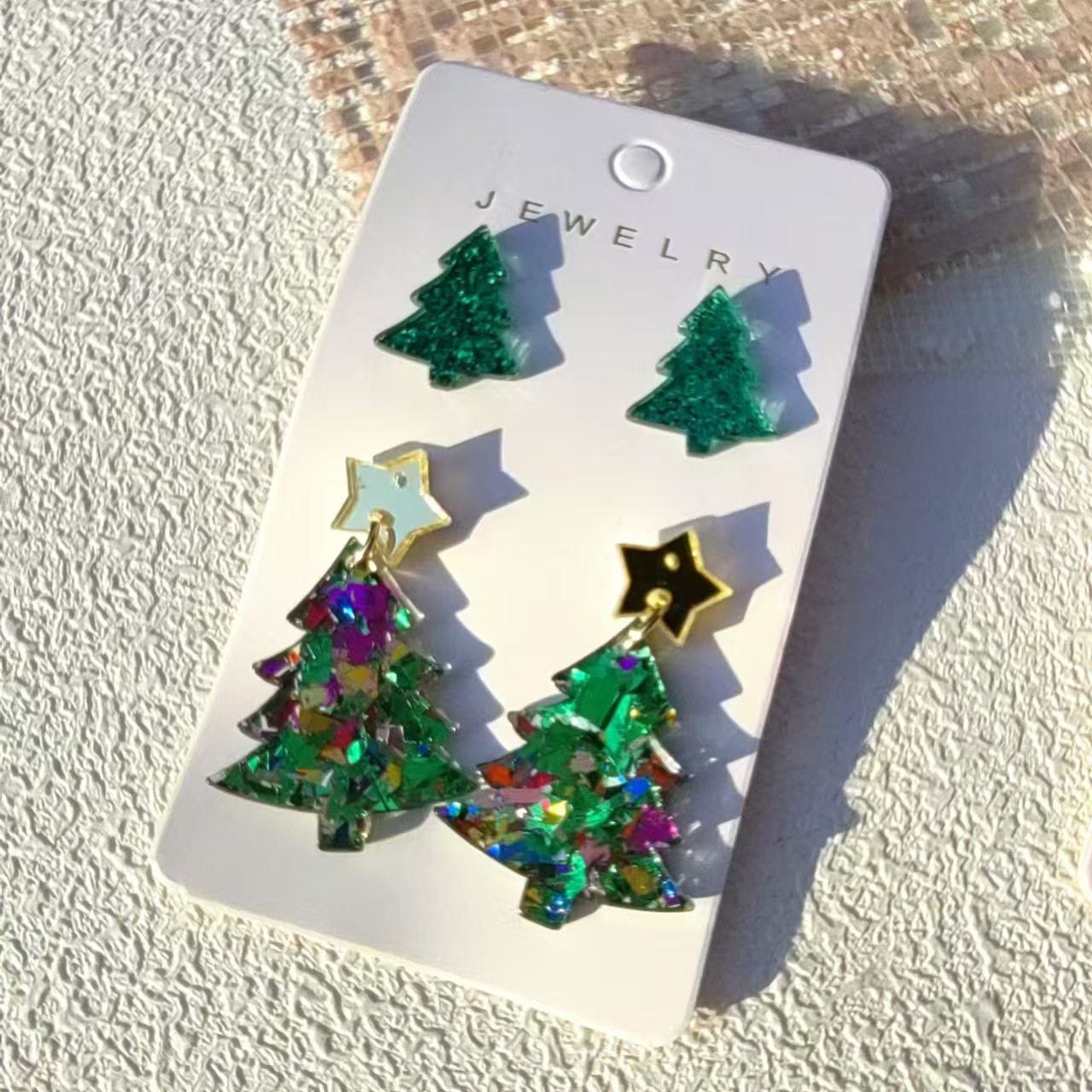 Christmas Festival 1 Set Casual Classic Style Christmas Tree Arylic Drop Earrings Ear Studs