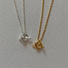 范智乔韩国韩版925纯银打结爱心钥匙项链简约冷淡风INS小红书项链