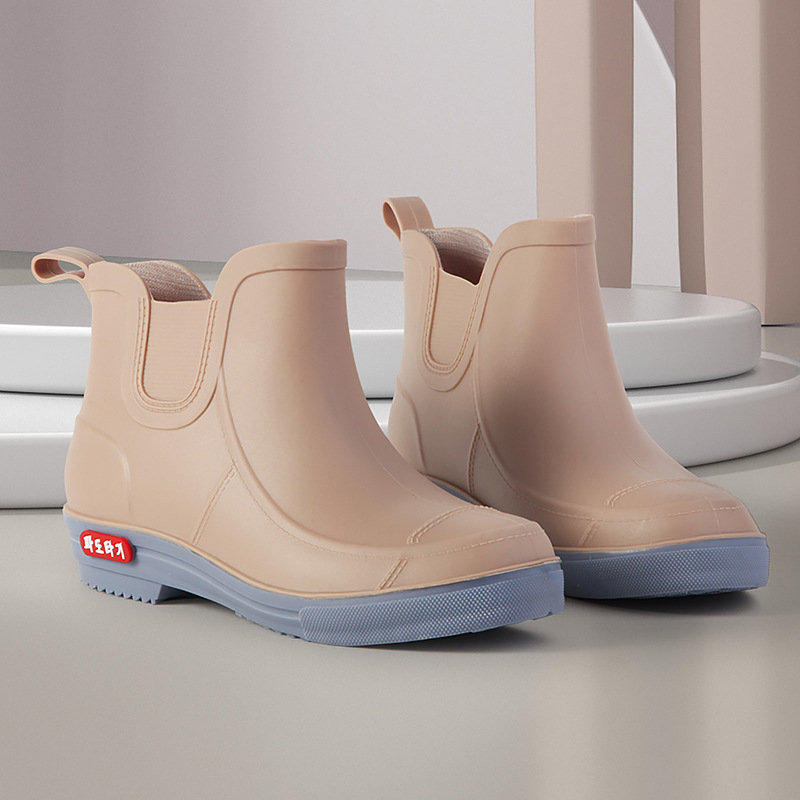 雨鞋女中筒韩版时尚成人雨靴短筒防滑水鞋夏橡胶鞋女式厨房工作鞋|ru