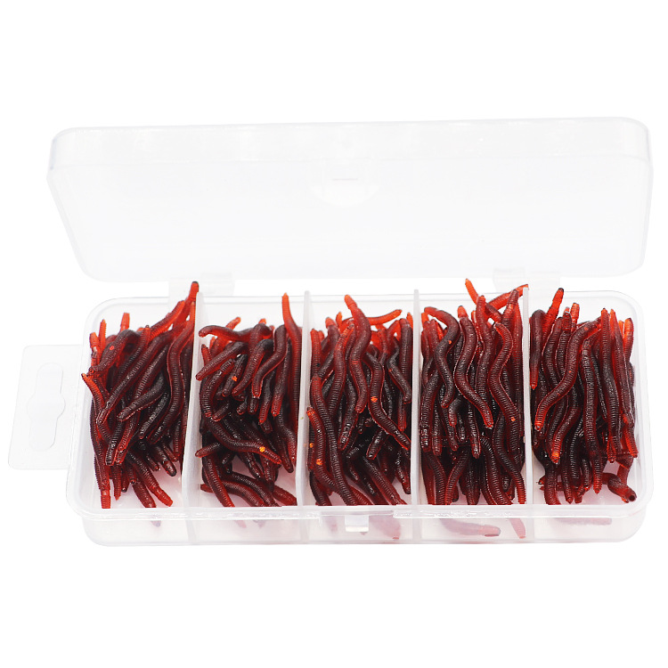 Earthworms, red worms, bionic fish bait, red soft bait, Luya bait, fake bait, black pit fish food, carp, bass, bionic earthworms 2