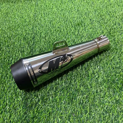 Motorcycle exhaust pipe M4 Tail 51MM Universal - white-steel-blackheads