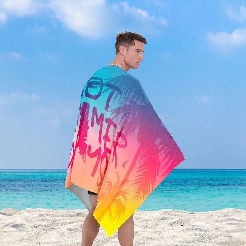 Cross-border soft microfiber beach towel seaside swimming absorbent non-stick sand bath towel breathable quick-drying beach towel