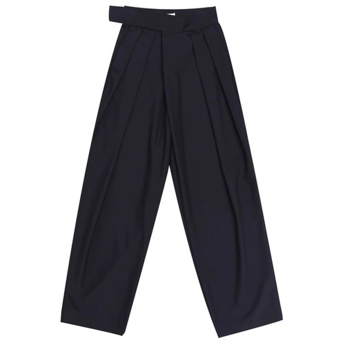 Mountain Wind Dark Black Design Loose Hook-and-Bar Suit Pants Wide Leg Floor-Length Slimming Stylish Unisex Casual Pants Trendy