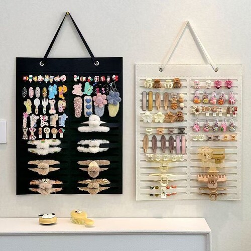 Hair clip storage wall-mounted children's hairpins and headbands large-capacity jewelry organizer hair ring clips hair accessory hanging bag