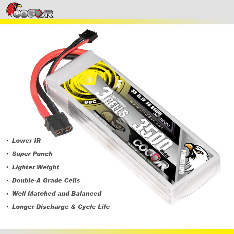 CODDAR鹰氪 3500MAH 3S 11.1V 80C 船模RC车模 航模固定翼锂电池