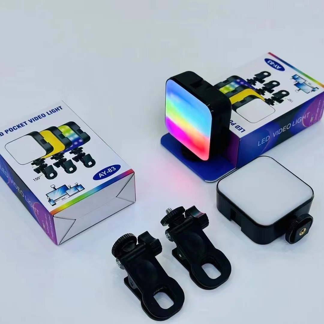 AY-83 mobile phone fill light, handheld RGB photography light for selfies, outdoor lighting for photography and live streaming, full-color mobile phone fill light