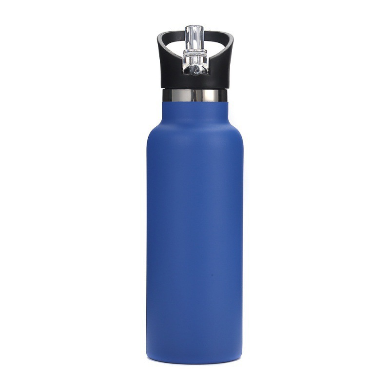 Blue straw lid with crown