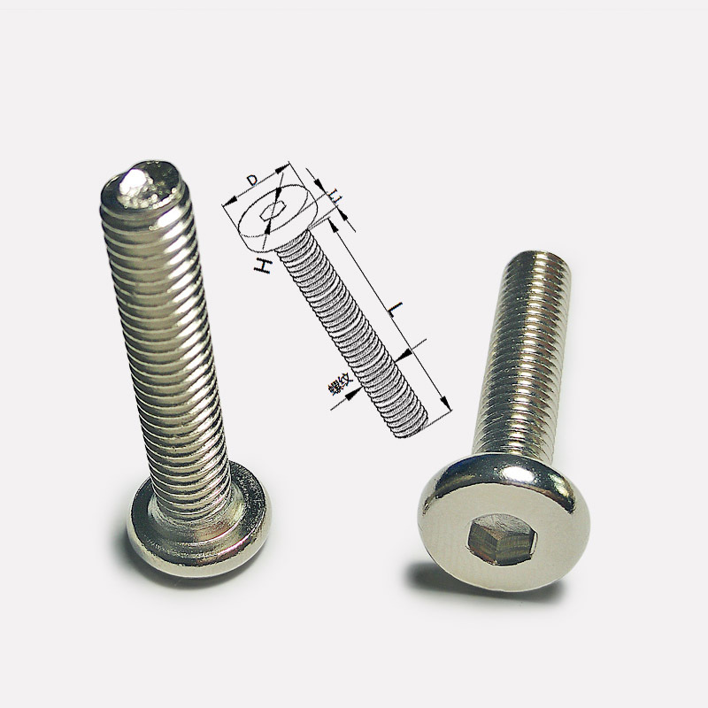 现货供应M6平头内六角螺丝家具连接螺丝铁质镀黑锌平头内六角螺钉