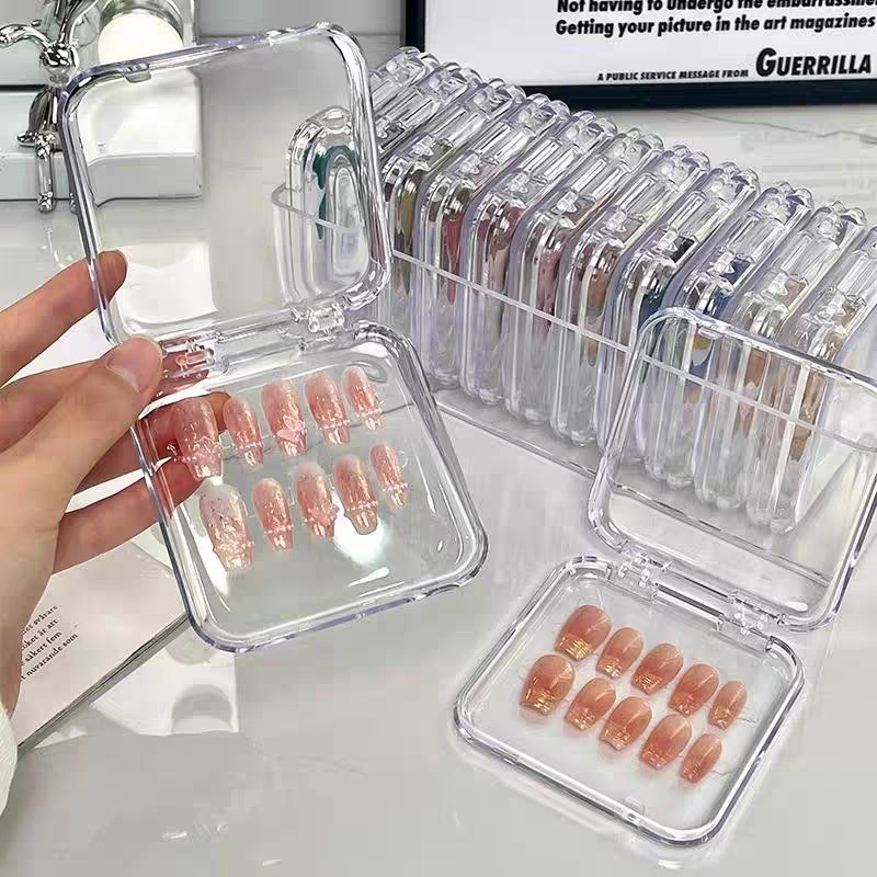 Wearable Nail Polish Storage Box, Transparent with Lid, Dust-Proof, Nail Art and Nail Sticker Organizer, Large-Capacity Portable Display Box Wearable Nail Polish Storage Box, Transparent with Lid, Dust-Proof, Nail Art and Nail Sticker Organizer, Large-Capacity Portable Display Box