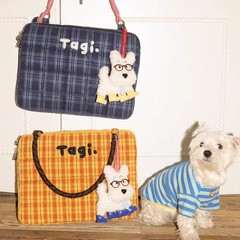 Tagi.编织小枕头刺绣手提日常休闲单肩防摔防震电脑包笔记本包