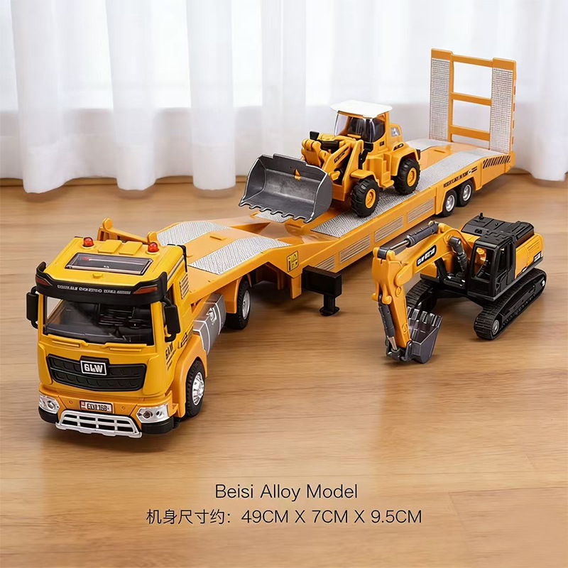 Auto de doble capa de aleación de tamaño super grande juguetes para niños camión de transporte juguetes para niños camión remolque modelo de niño