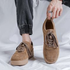 Men's Spring/Autumn 2023 New Leisure Leather Shoes Breathable Versatile Work Shoes Faux Leather Low-Top Board Shoes 8003-R