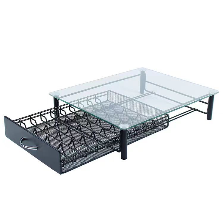 Organizador de Cápsulas de Café Tipo Cajón Vertuoline, Caja de Almacenamiento de Vidrio para 40 Cápsulas, Gran Capacidad