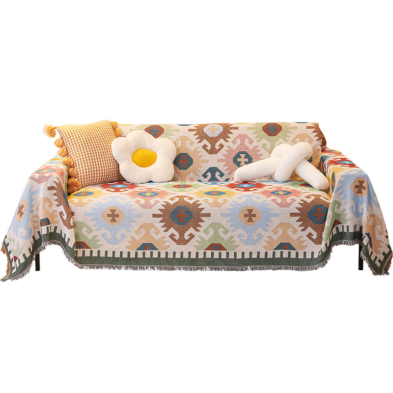 Nórdico ins estilo anti-gato cero algodón y lino verano sofá toalla cubierta de tela sofá cubierta completa cuatro estaciones cojín universal del sofá