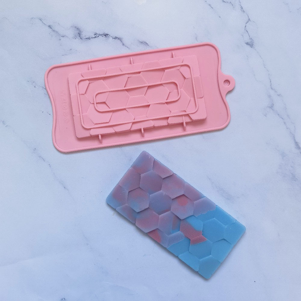 Chocolate hexagonal 59 molde de silicona pastel helado pudín molde de postre jabón utensilios