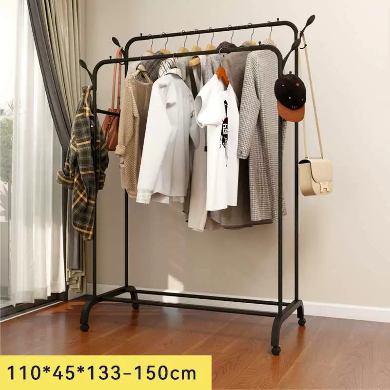 Вешалка для сушки многофункциональная посадка мобильный с колесом один стержень вешалка для одежды двойной стержень крытый вешалка для балкона