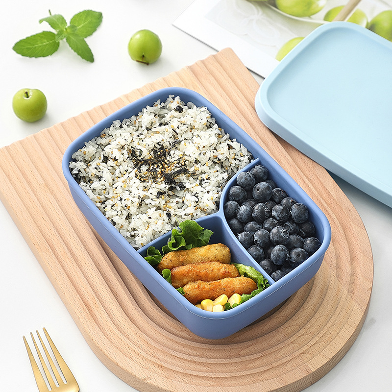 Nueva caja de almuerzo de silicona estudiante separado caja de almuerzo horno de microondas calefacción trabajador de oficina caja de almuerzo de preservación portátil