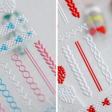 铁素新工艺立体5D美甲贴纸浮雕背胶指甲贴饰品圣诞毛衫TS952