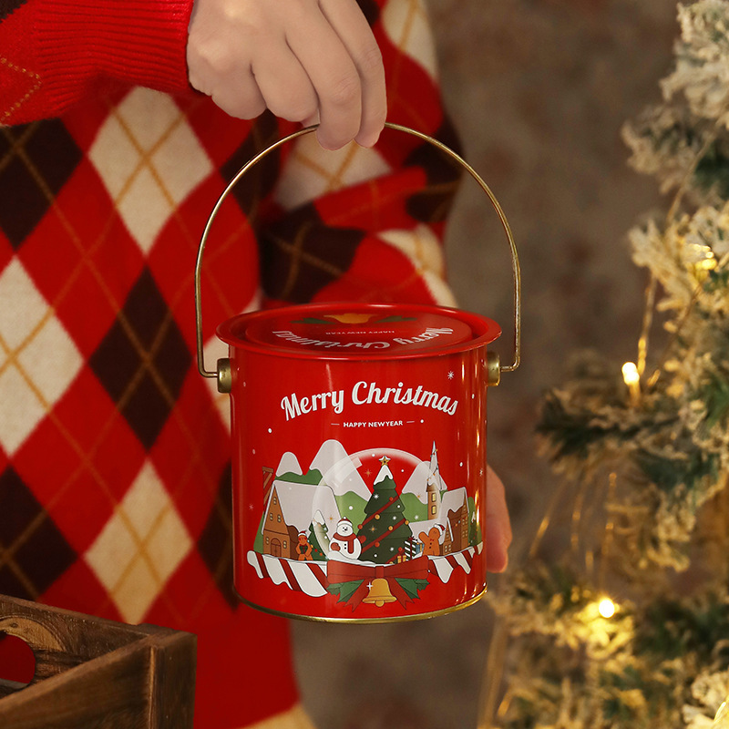 クリエイティブな新しいクリスマスリンゴ箱平安夜平安果包装箱ブリキ箱クリスマス装飾プレゼント包装|undefined