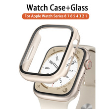 Glass+Cover For Apple Watch case 9 8 7 6 SE 5 iWatch Accesso