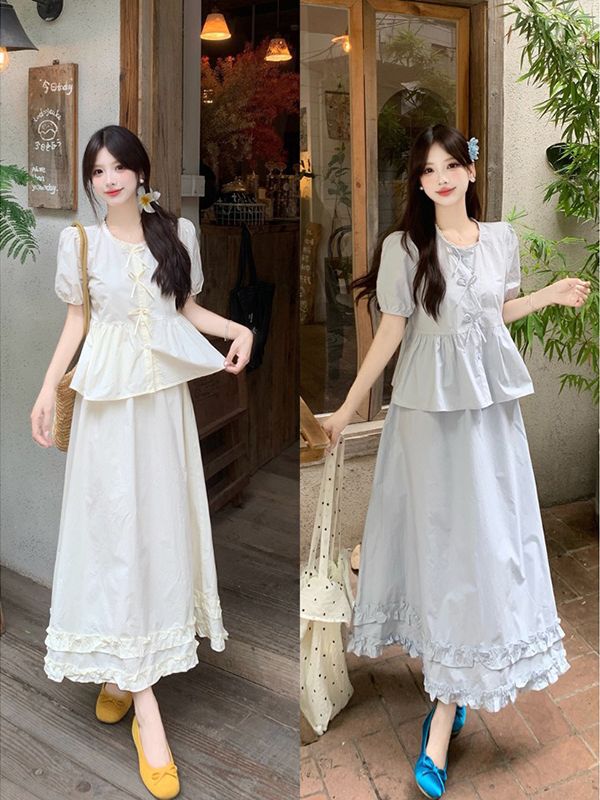 Plus-Size Slimming Top for Women, 2026 Summer New Sweet Bow Short-Sleeve Babydoll Shirt for Petite Figures Plus-Size Slimming Top for Women, 2026 Summer New Sweet Bow Short-Sleeve Babydoll Shirt for Petite Figures