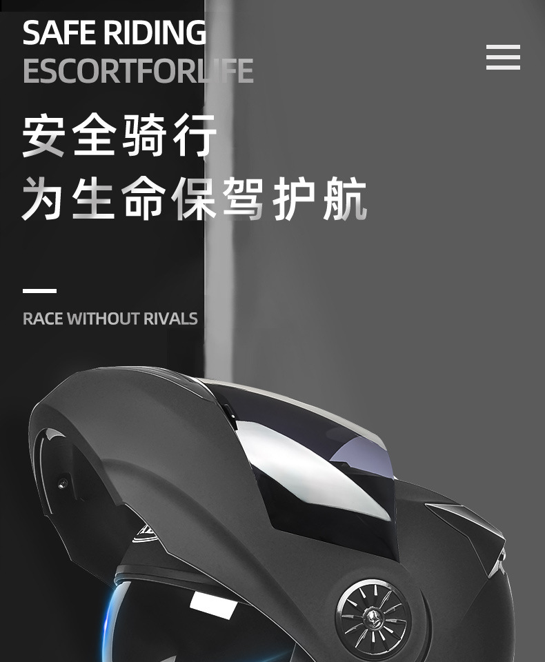 Cross-Border Exclusive Supply of Electric Motorcycle Helmets for Men and Women, Open-Face Helmet with Dual Mirror Design, Full-Face Helmet for Riding with High-Definition Mirror